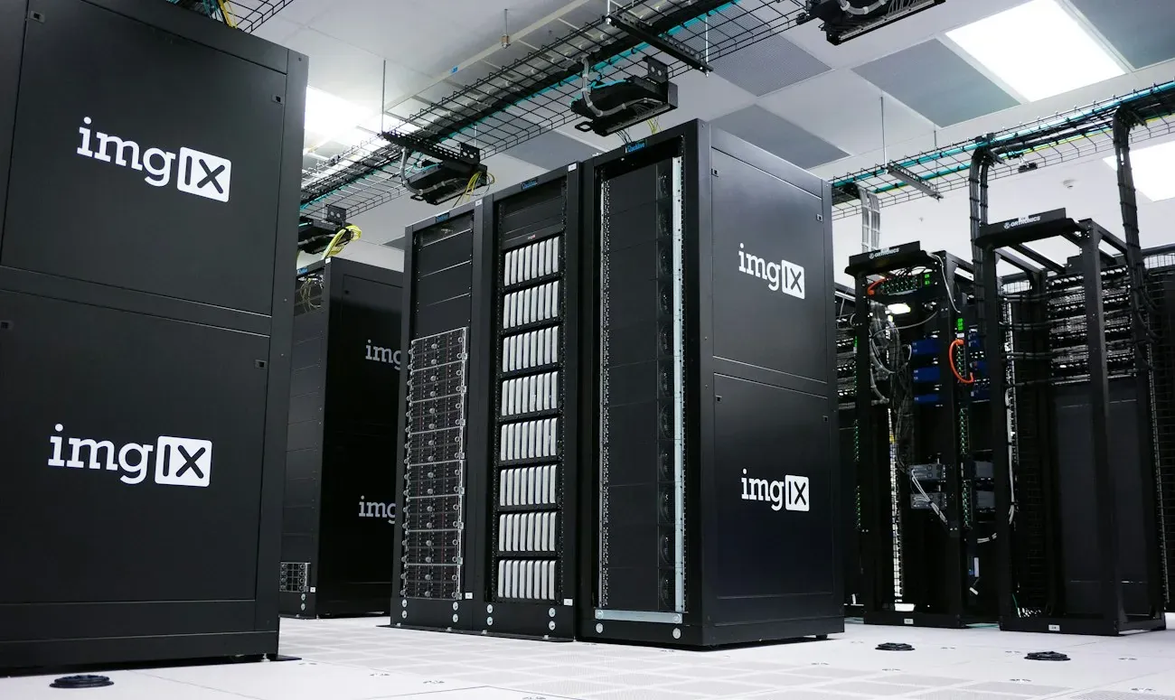 Rows of computing servers